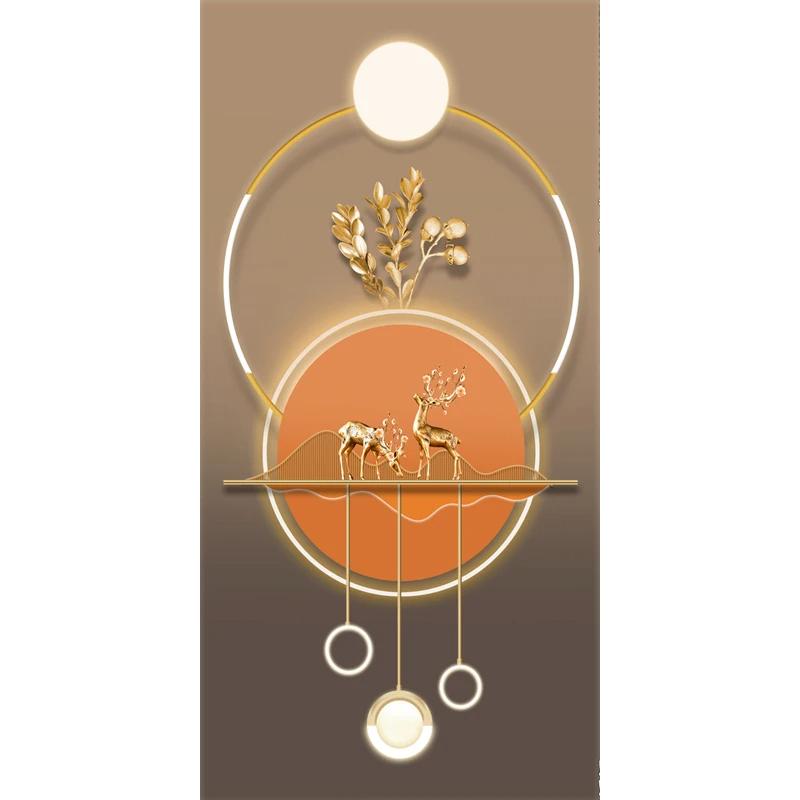 Nordic Style Golden Deer Tree Canvas Poster Prints Luxurious Wall Art Modern Canvas Paintings for Your Living Room Home Decor