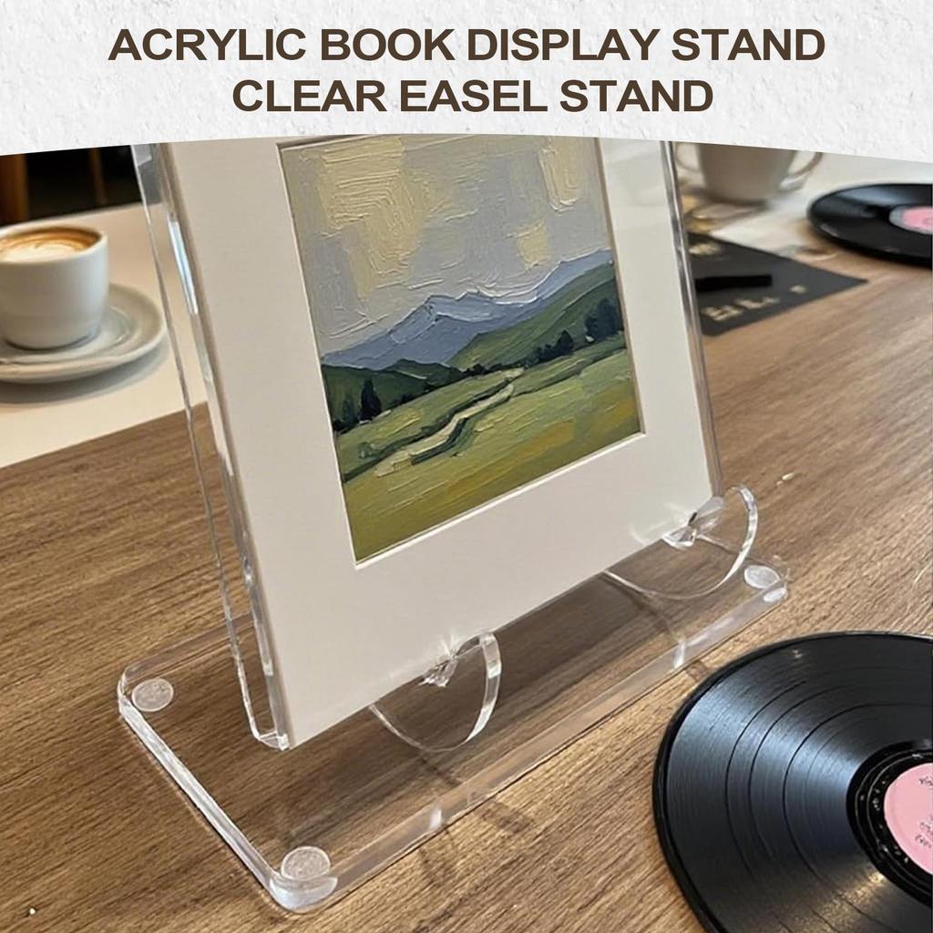 Book Stands for Display Clear Acrylic Book Stand Anti-Slip Vertical Rack Space-Saving Storage Organizer for Office Nursery Room