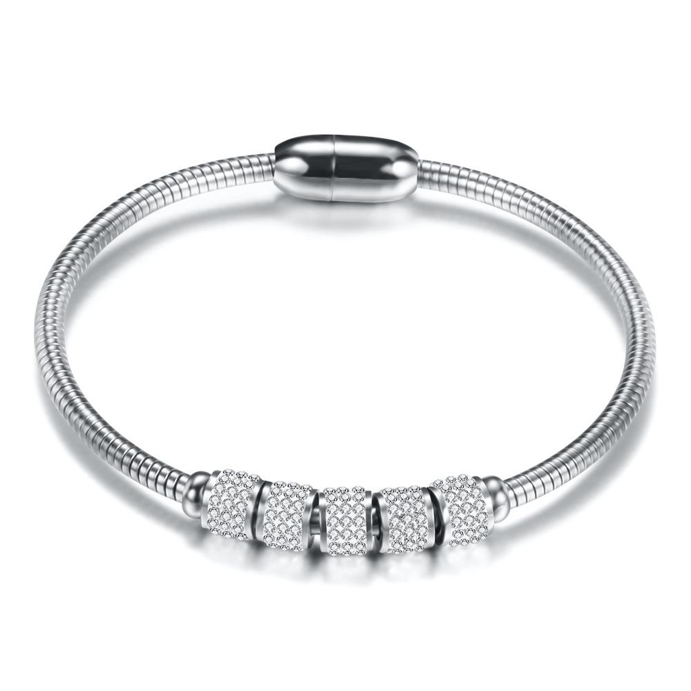 Minimalistisches Edelstahl-Magnetverschluss-Armband für Damen