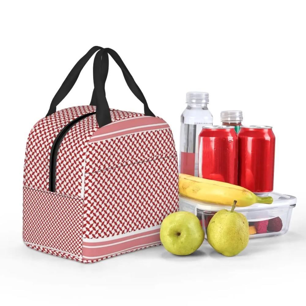 Jordanian Shemagh Design Insulated Lunch Bag for Women Office Cooler Thermal Food Box Tote Portable Lunch Boxes Container