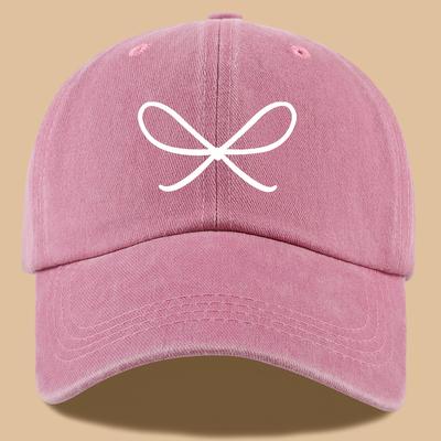 Cute Bow Printed Baseball Cap for Fishing, Vacation, and Parties, Curved Brim Sun Hat, Fashionable and Versatile