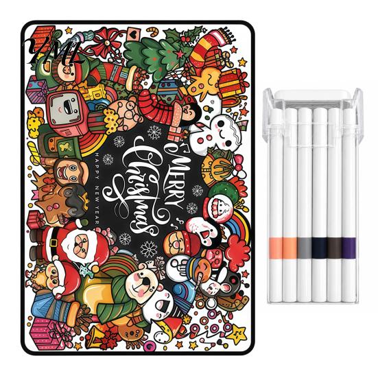 Christmas DIY Coloring Blanket for Kids Adults, Color Your Own Throw Blanket, 39.4" x Educational Drawing Toys Toddlers 55.1" with 24 Markers,