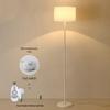 White Linen Shade Floor Lamp