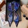 Temperament Long wide hair band, tied bag belt, double-sided silk scarf, retro literary satin streamer ins multi-functional scarf