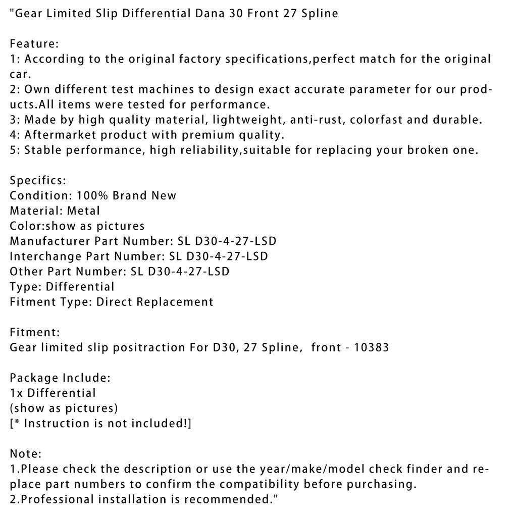 Sperrdifferential Dana 30 Vorderachse 27 Verzahnung