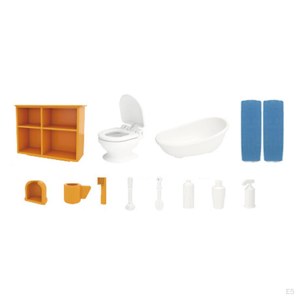 Cute Dollhouse Furniture Set 1/12 Accessories Assemble Miniature Model Parent Child Interaction