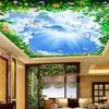 3d Blue Sky Wallpaper White Clouds Ceiling Mural Living Room Bedroom Hotel 3d Ceiling Wallpaper