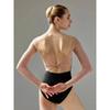 Womens Sheer Mesh Long Sleeve Leotard With U-Back Cross Straps Ballet Contemporary Dance Aerial Yoga Training