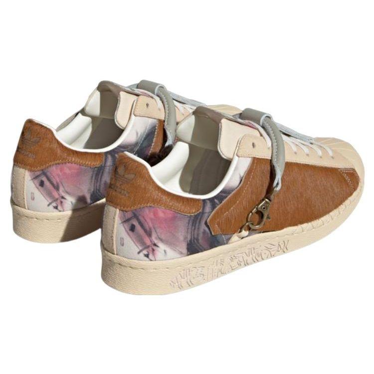 Adidas Originals Han Meilin X  Superstar 80S Wu Ma Leather Low-Top Sneakers Unisex Sneakers Beige Brown ID4383