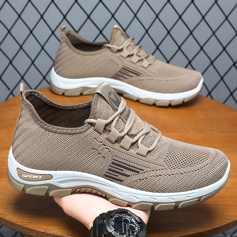 Schuhe Herren-Sportschuhe Weiche Sohle Bequeme Laufschuhe Atmungsaktive Fliegenstrick-Mesh-Schuhe Modische vielseitige Herren-Einzelschuhe