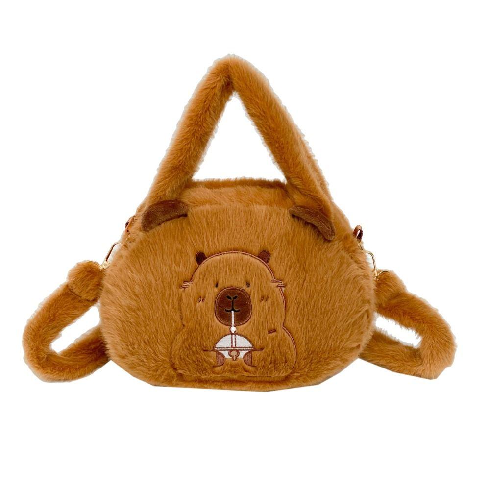 

Большая вместимость Capybara Plush Crossbody Bag Schoolbag Cartoon Shoulder Bag Students style1
