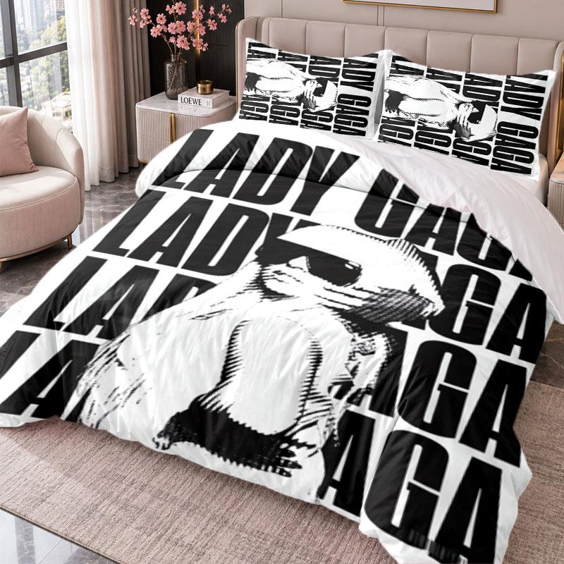Lady Gaga 3Pcs Bedding Set Duvet Cover With Two Pillowcases For Bedroom Home Decoration