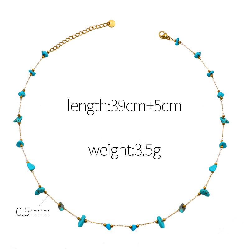 Bohemian Style Necklace For Women Natural Mineral Bead Stainless Steel Necklace Small Niche Design Clavicle Chain Girls Necklace