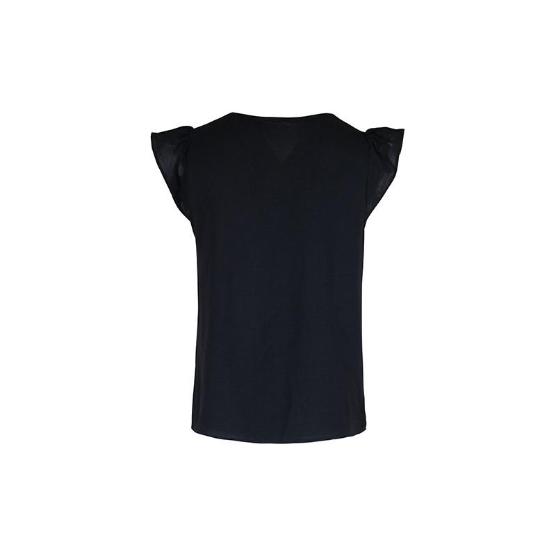 Summer Women's T-shirt Fashion Sleeveless Temperament Elegant Colorblocking V-Neck Tops