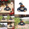 Acrylic Flat Surface Spider Pumpkin Car Pendant With Minimalist Design For Halloween Decor