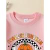 European Sizes Coolest Pumpkin Fashion Glasses Patch Girls' Crew Neck Sweatshirt, Western Top, Long Sleeved, Casual for Little Girls.