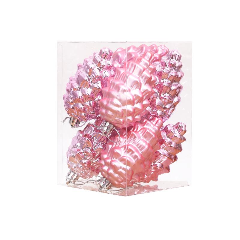 9cm Christmas Tree Ornaments Set: 8 Shiny & Matte Plastic Pine Cones