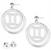Silver Zodiac Earrings Gemini Gemini Zodiac Sign Silver 925
