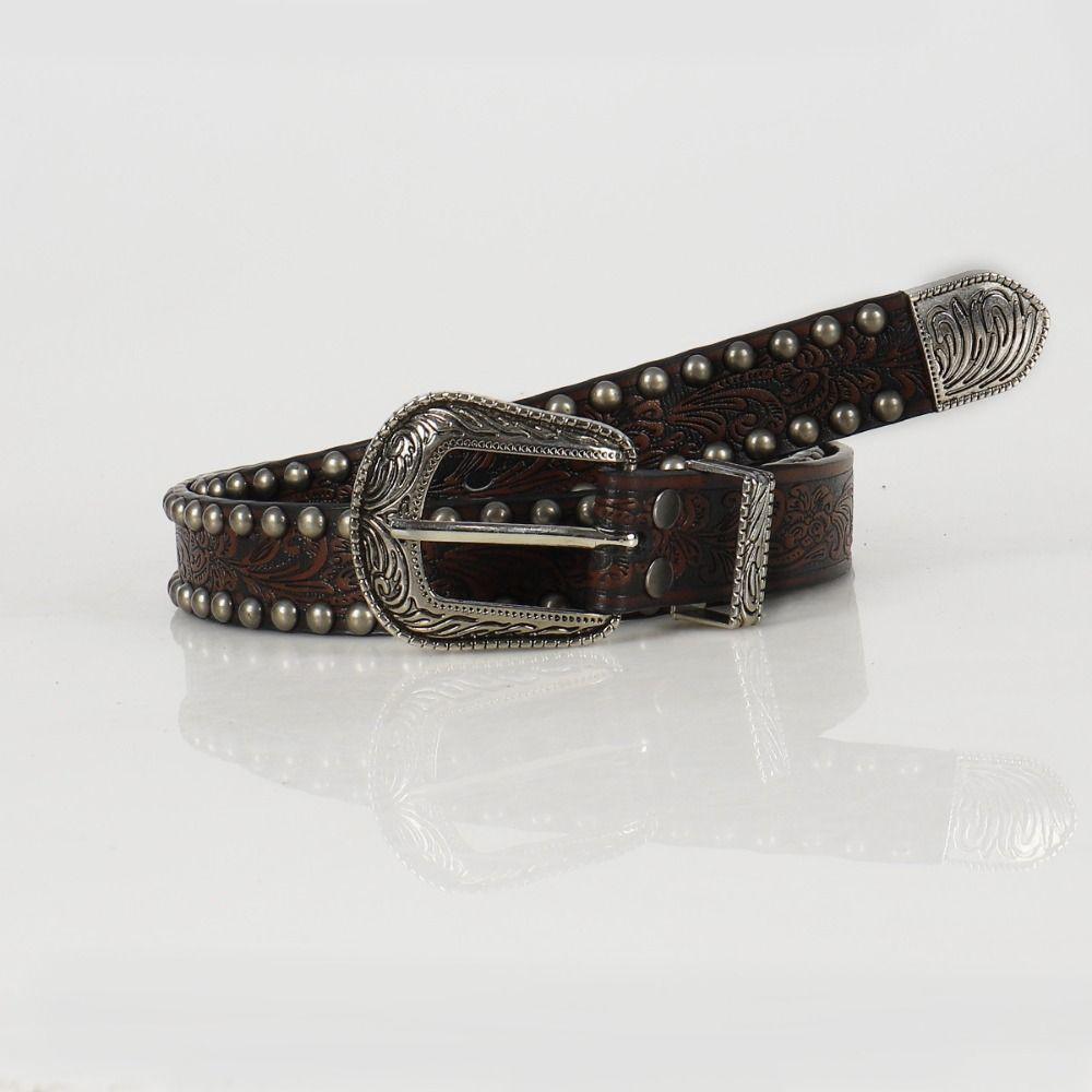 Y2K Round Rivet Belt Chic Alloy Buckle Waistband Women Man Jeans Belts