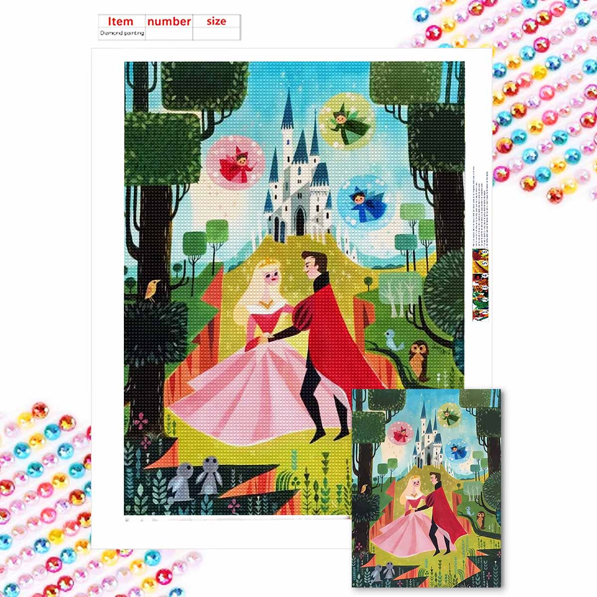 

Полная круглая алмазная живопись Танцующий принц и принцесса Искусство Стразы Картина Мозаика DIY 5D Вышивка крестом Домашнее украшение Round 20x30cm