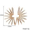 Exaggerated Irregular Fan C Shape Radiation Drop Earrings for Women Brincos Simple Party Hollow Geometry Jewelry Wholesale