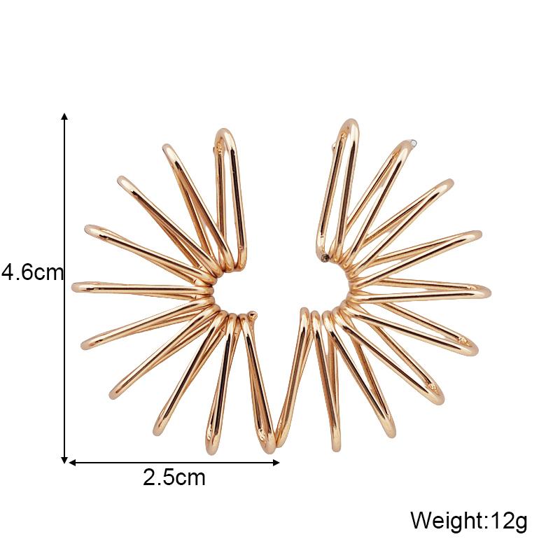 Exaggerated Irregular Fan C Shape Radiation Drop Earrings for Women Brincos Simple Party Hollow Geometry Jewelry Wholesale