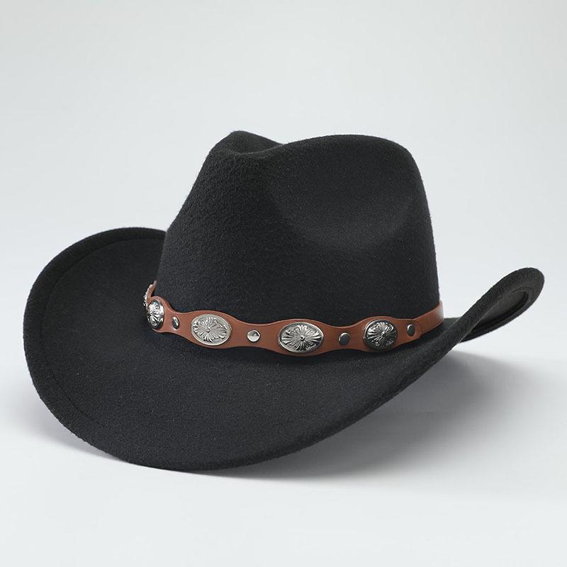 Men's and Women's Woolen Hats, European and American Outdoor Travel Fashion Trend Jazz Top Hat, Western Cowboy Hat