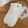 Women's Summer Thin Cartoon Embroidered Bear Low Top Shallow Mouth Non Slip Short Tube Boat Socks