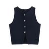 Zbzr Spring New Arrival Women's Clothing Fashion Style Fashion Solid Color round Neck Loose Casual Plain Stitch Sleeveless Short Tops