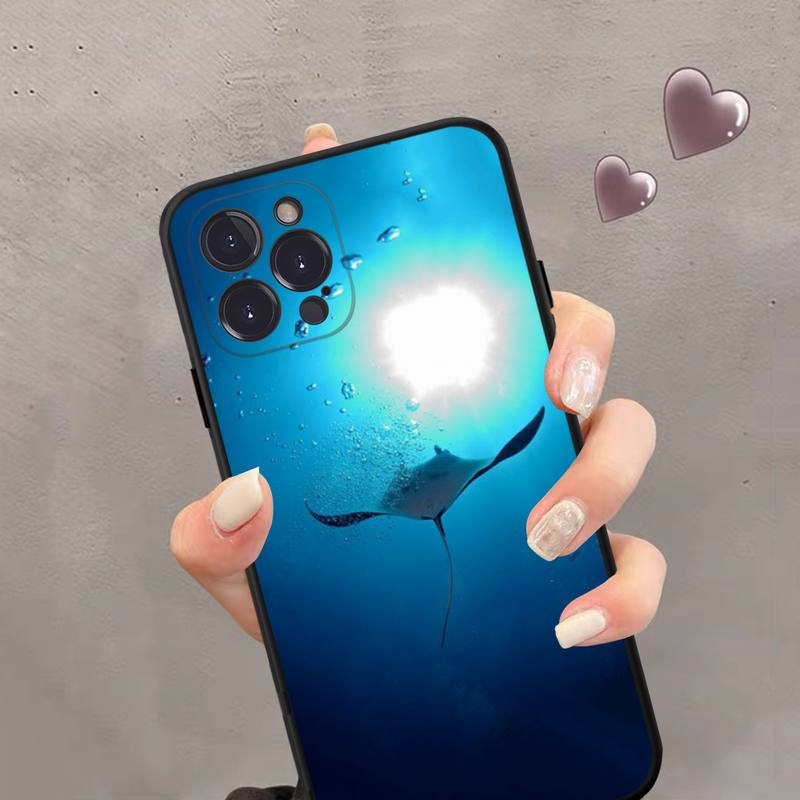 Manta Ray Phone Case Silicone Soft For Iphone 14 13 12 11 Pro Mini XS MAX 8 7 6 Plus X 2020 XR Shell