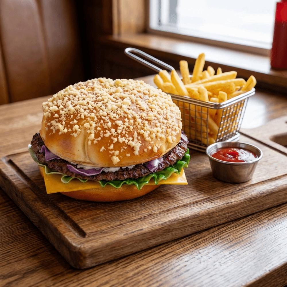 Soft PU Beef Burger Model Simulation Fake Bread Party Decoration Fake Hamburger  Photography Prop