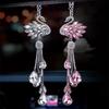 Luxury Rhinestone Car Pendant Crystal Swan Creative Cute Rearview Mirror Hanging Female Car Interior Decoration Pendant