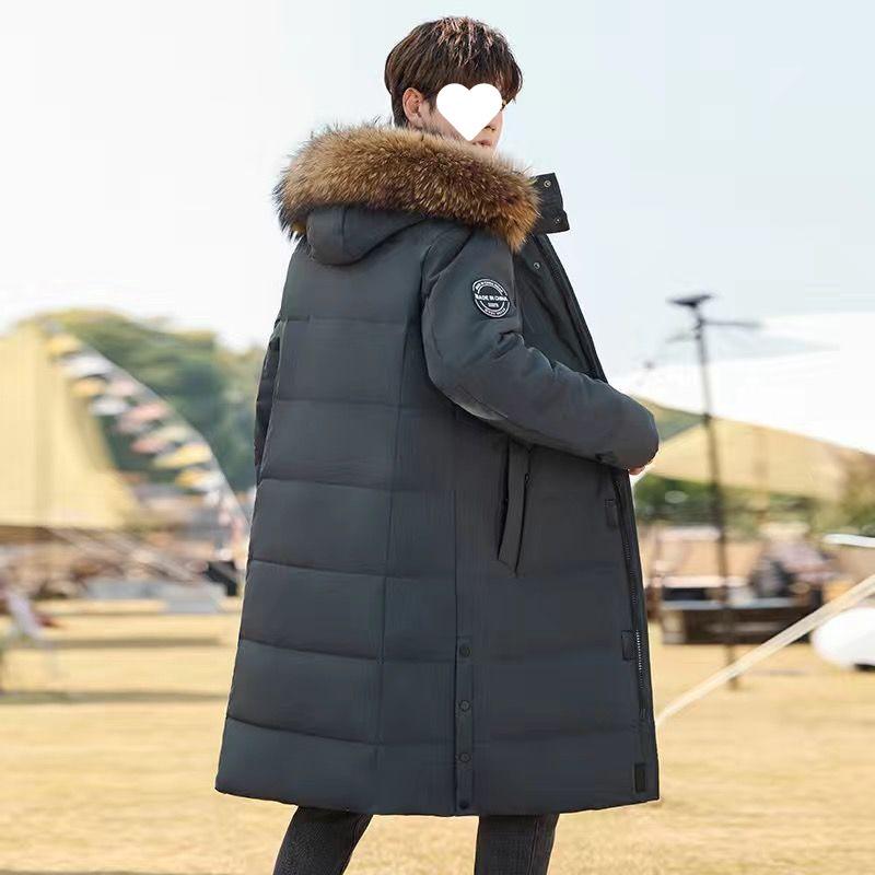Down Jacket Men's Medium and Long Winter New Korean Version Trend Thickened Knee Loose Large Size Men's Jacket