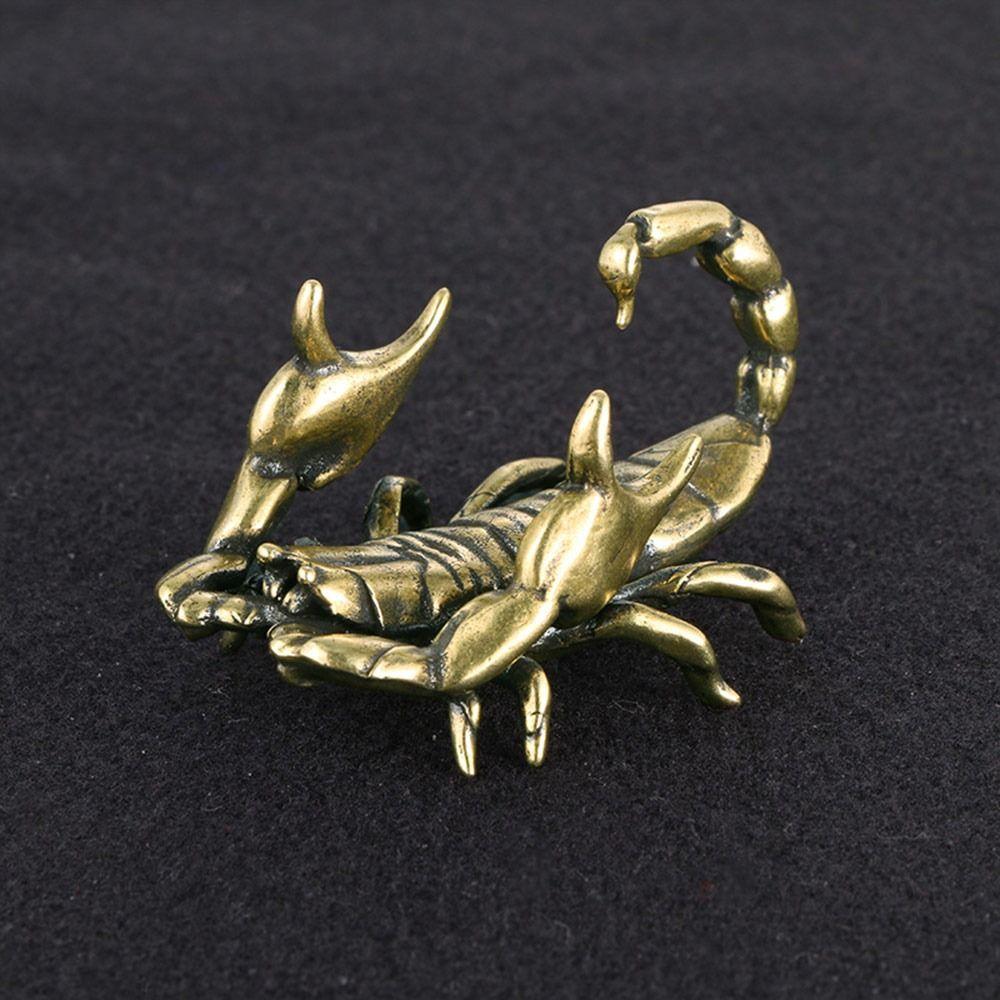 Vintage Desktop Decorations Pen Holder Crafts Solid Brass Pen Stand Crab/Scorpion/Lobster Shaped Animal Miniatures Gifts