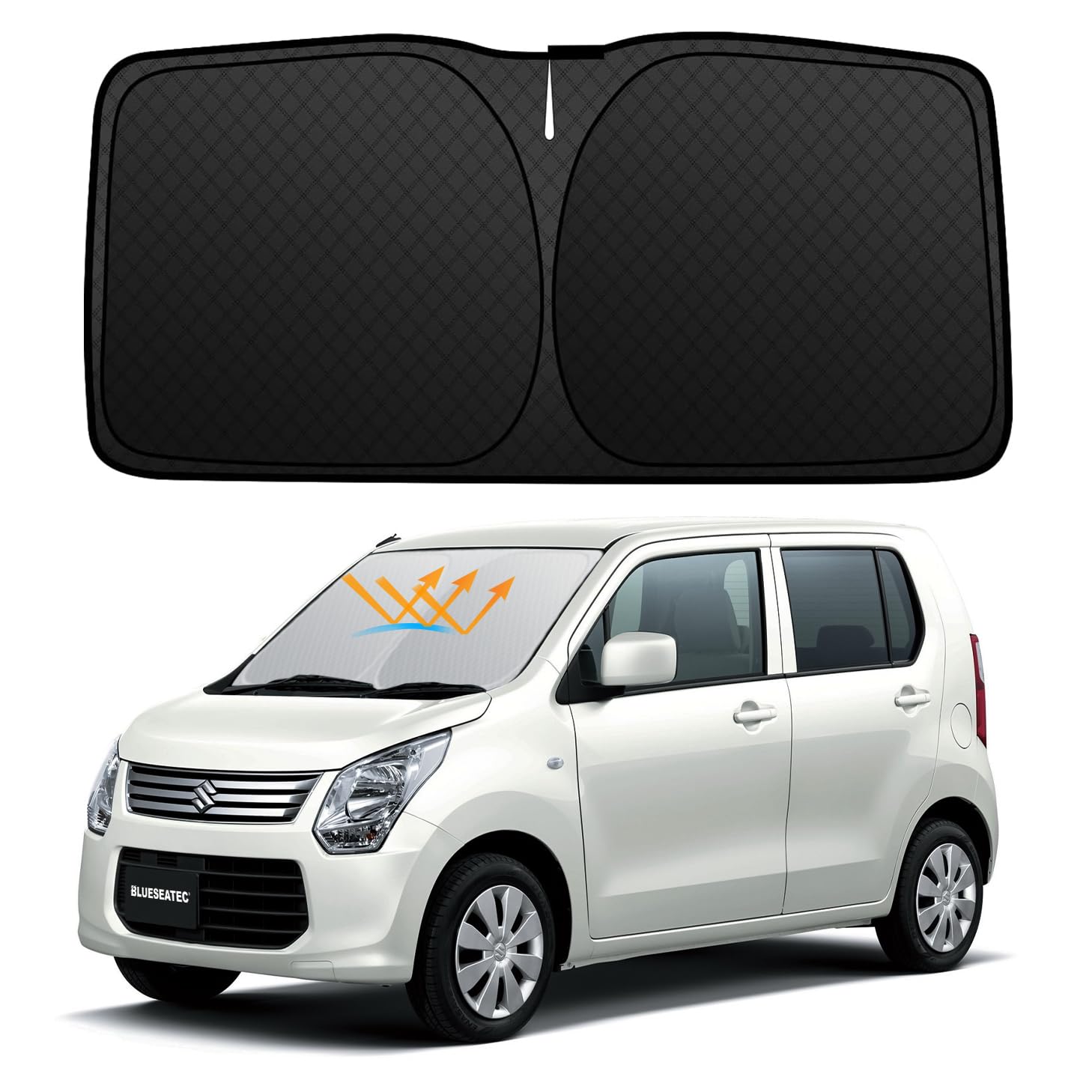 

[Manufacturer Custom Fit] BLUESEATEC Windshield Sunshade for Suzuki EVERY / EVERY WAGON (DA17V/DA17W, Feb 2015–Present) чёрный