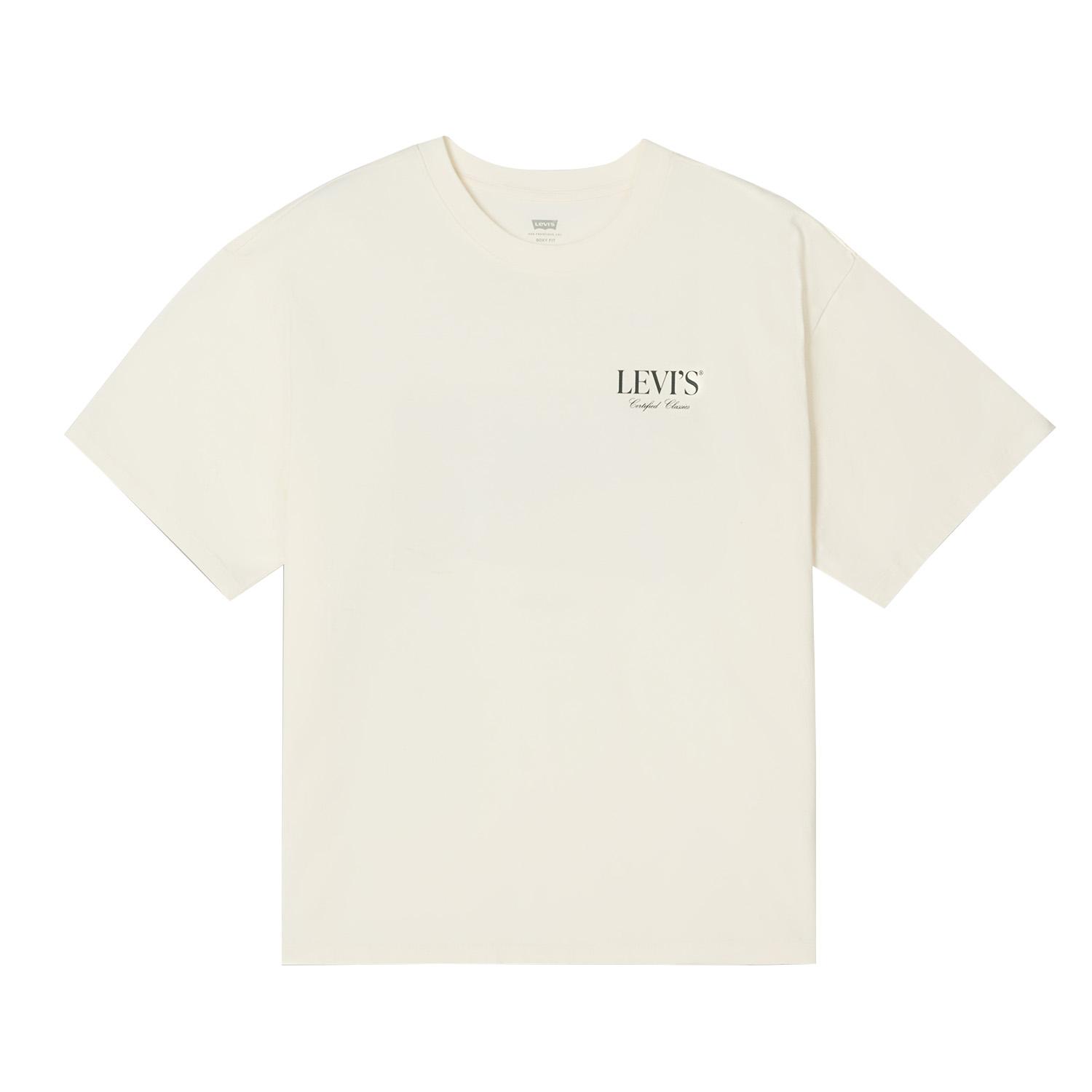 Levis Свободная Американский Винтаж Повседневная С Принтом Универсальная Удобная Модная Футболка с Коротким Рукавом Унисекс Топы 004H0-0023 M