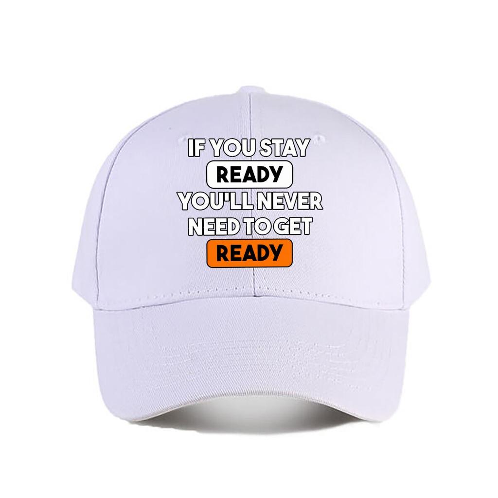 Motivational Ready Quote Wall Art Baseball Cap Fashion Unisex Sunhat Womens Outdoor Sports
