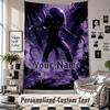 Custom Tapestry Wall Hanging, Alien Xenomorph Personalized Name Text Home Wall Decor