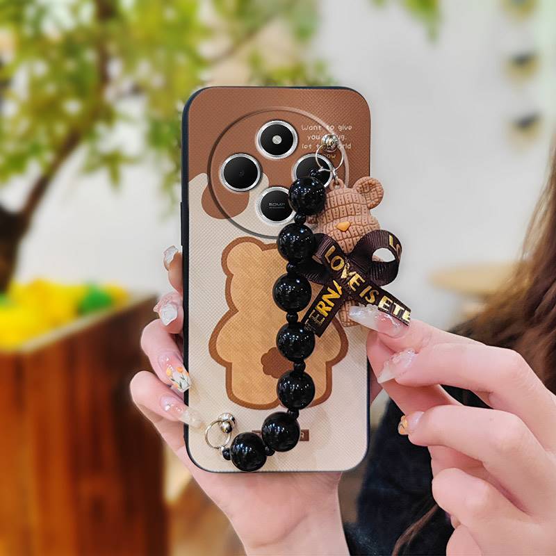 Cartoon Simplicity Phone Case For Redmi A4 5G Back Cover Skin-friendly feel Anti-knock Bear bracelet Dirt-resistant cute