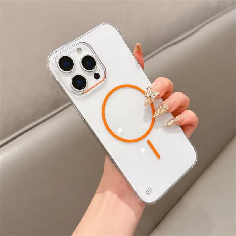 Slim Frameless Clear Hard PC For Magsafe Case For iPhone 16 15 14 13 12  Pro Max Plus Cooling Magnetic Wireless Charging Cover