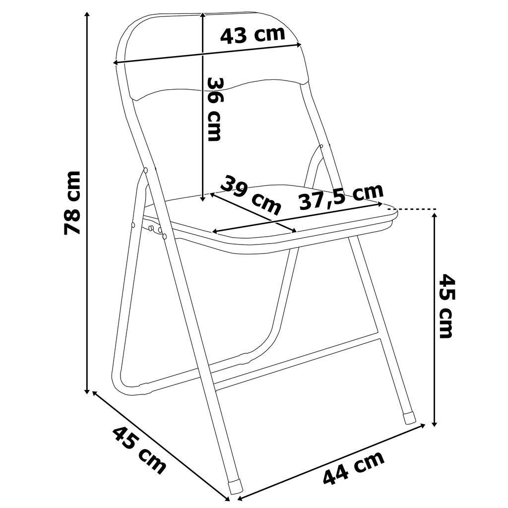 Basico Folding Chair Graphite Velvet