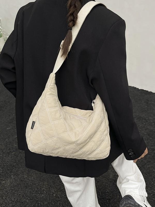 Nylon Casual Small Crossbody Bag For Women With Zipper Pocket And Adjustable Strap