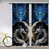 Dragon Crescent Moon Printed Curtains Pole Bag Bedroom Living Room Home Decoration Curtain For Sitting Made Of Polyester
