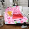 Custom Name Peppa Pig Theme Printed Blanket - Perfect for Couch, Bed, Travel & Outdoor Use | Machine Washable, Cozy & Durable.