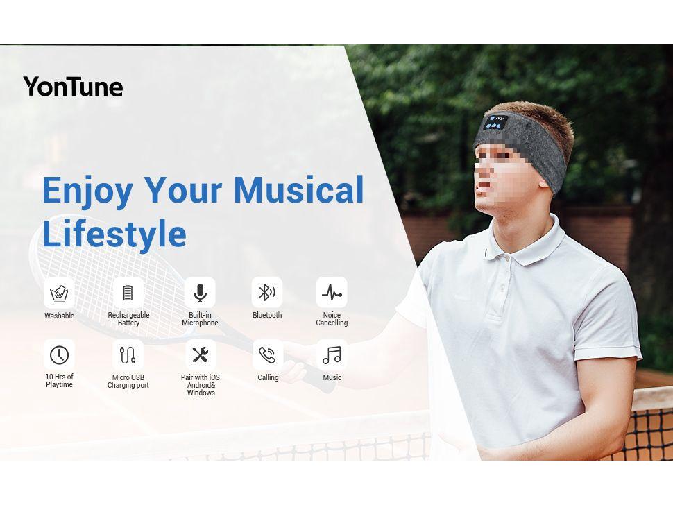 Bluetooth Sports Headband: Wireless Headphones for Running, Fitness, Yoga & Sleep