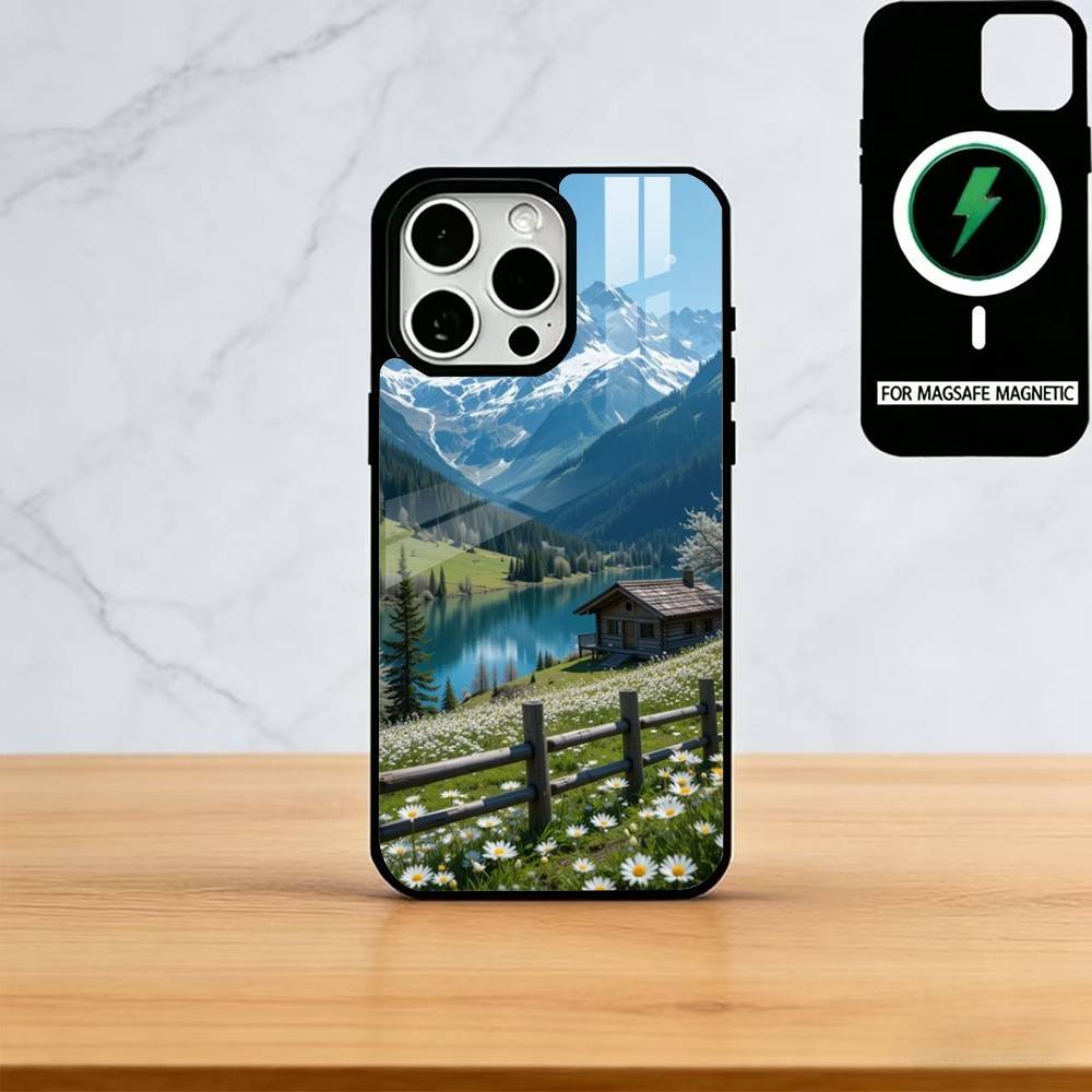 Landscape Phone Case For iPhone17,16,15,14,13,12,11 Plus,Pro Magnetic with Magsafe Wireless Charging