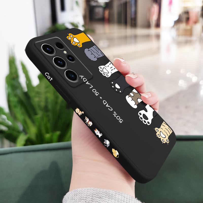 Cat Litter Phone Case For Samsung Galaxy S25 S24 S23 S22 S21 S20 Ultra Plus FE S10 Note 20 ultra 10 9 Plus Cover