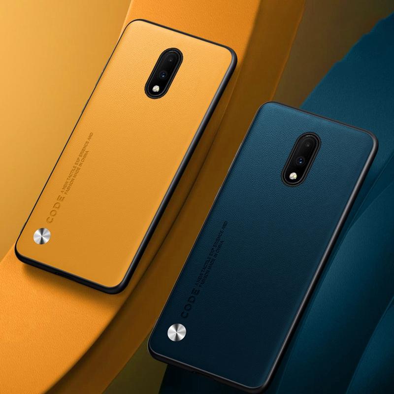 Luxury PU Leather Case For OnePlus 7 Back Cover Matte Silicone Shockproof Full Protection Phone Case For One Plus 7 OnePlus7