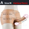 Hollow/Solid Silicone Realistic Dildo Black Pants For Men Super Soft Masturbator Strapon Penis Pants Sex Toys For Men Lesbian