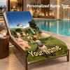 Shaun the Sheep Custom Name Beach Towel Large Soft Towel for Indoor Bathroom Outdoor Beach